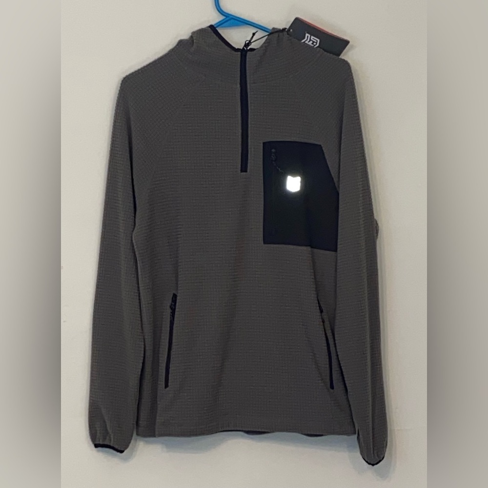 Freedom Industries B1 Radiase Thermal Grid Hoodie MENS Grey size Small 1/4 Zip